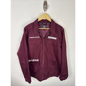 Primitive x Demon Slayer Tanjiro Burgundy Zip Jacket Anime Streetwear Men’s M